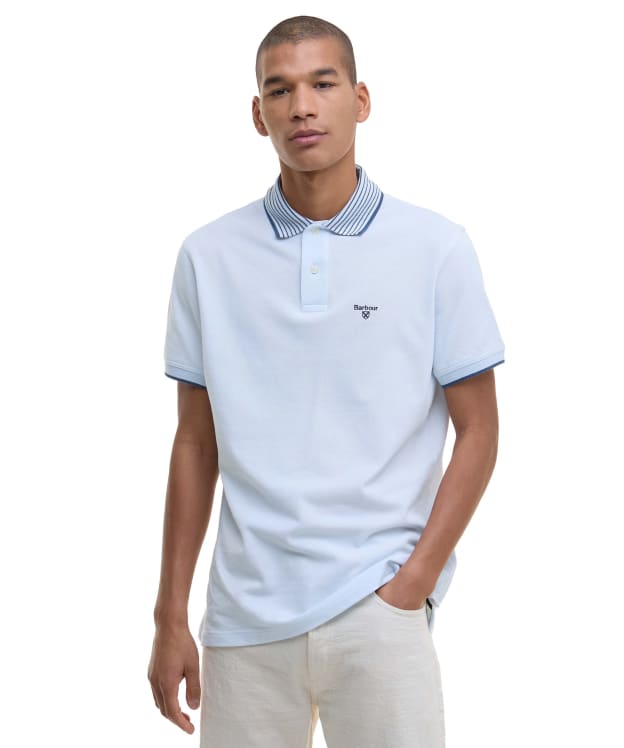 Men's Barbour Denwick Polo Shirt - Bleached Blue