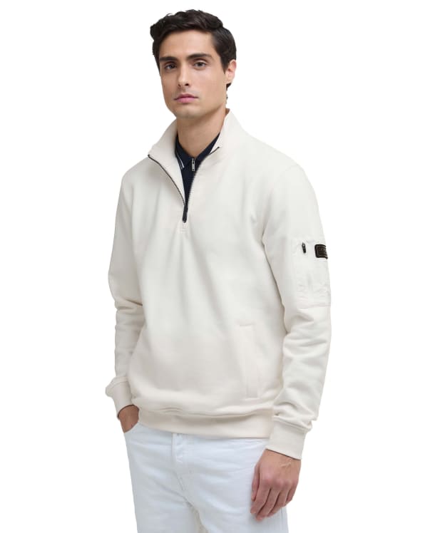 Men's Barbour International Ewan Half Zip Funnel Neck - Whisper White