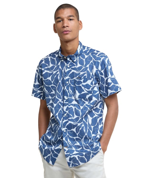 Men's Barbour Spillroad Short Sleeve Tailored Shirt - Dark Denim