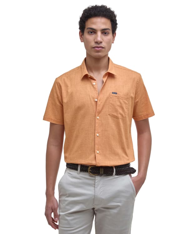 Men's Barbour Pigment Dye Slub Regular Short Sleeve Summer Shirt - Sunset Haze