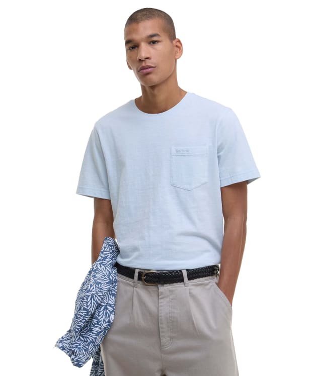 Men's Barbour Pigment Dyed Slub T-Shirt - Bleached Blue