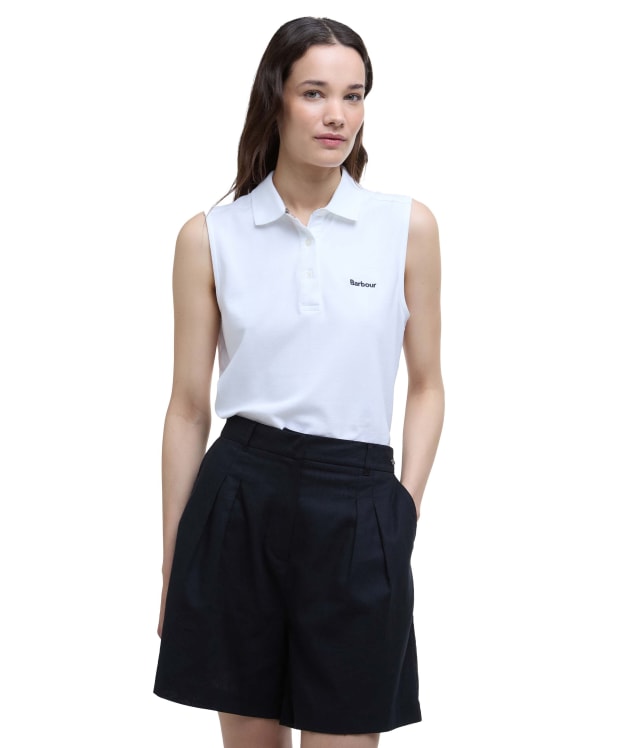 Women's Barbour Bowford Sleeveless Polo Top - White