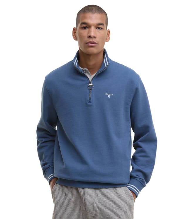 Men's Barbour Rosford Half Zip Sweatshirt - Dark Denim