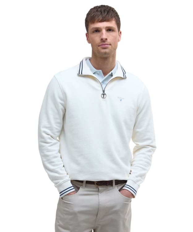 Men's Barbour Rosford Half Zip Sweatshirt - Whisper White