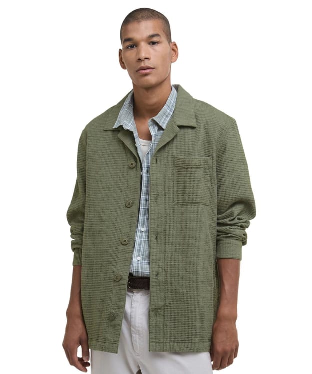 Men's Barbour Sandwood Waffle Overshirt - Light Moss