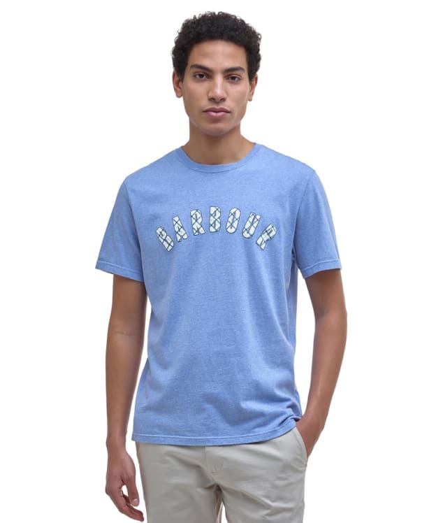 Men's Barbour Torpoint Tartan Logo T-Shirt - Chambray