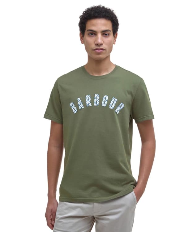 Men's Barbour Torpoint Tartan Logo T-Shirt - Light Moss