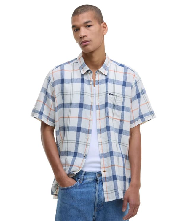 Men's Barbour Croft Short Sleeve Summer Shirt - Sea Haze Tartan