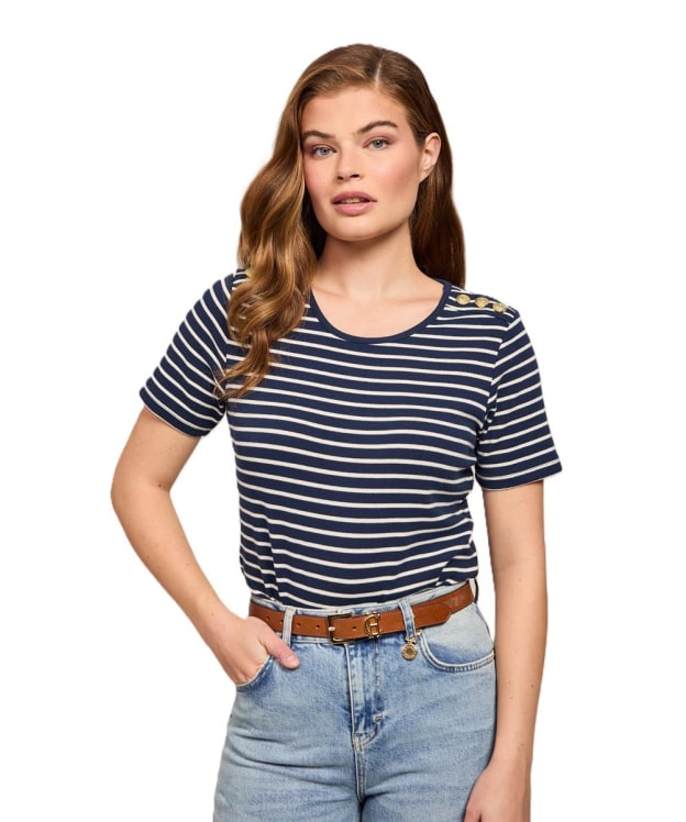 Women’s Holland Cooper Padstow Crew Neck Tee - Ink Navy / Natural