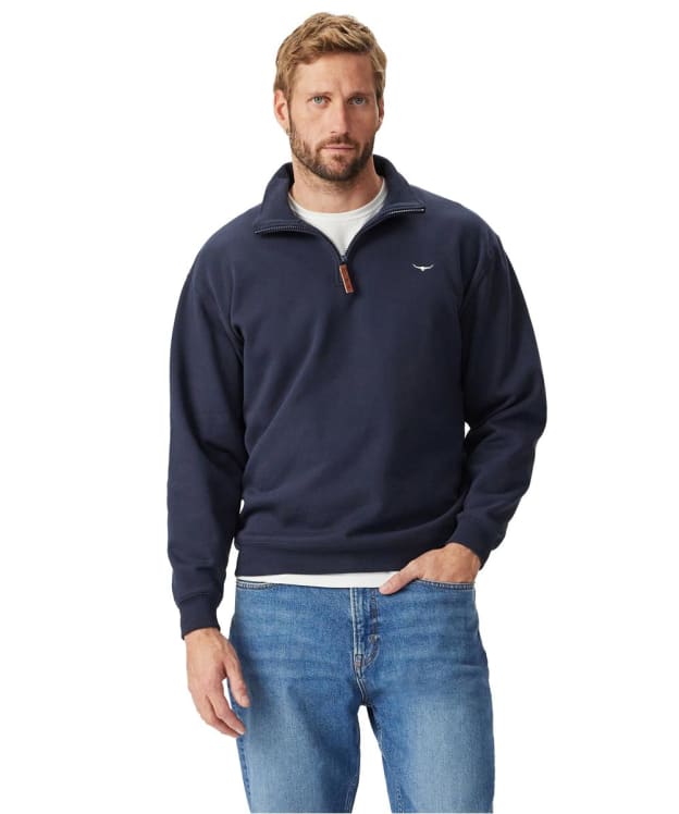 Men's R.M. Williams Mulyungarie Quarter Zip Sweater - Navy