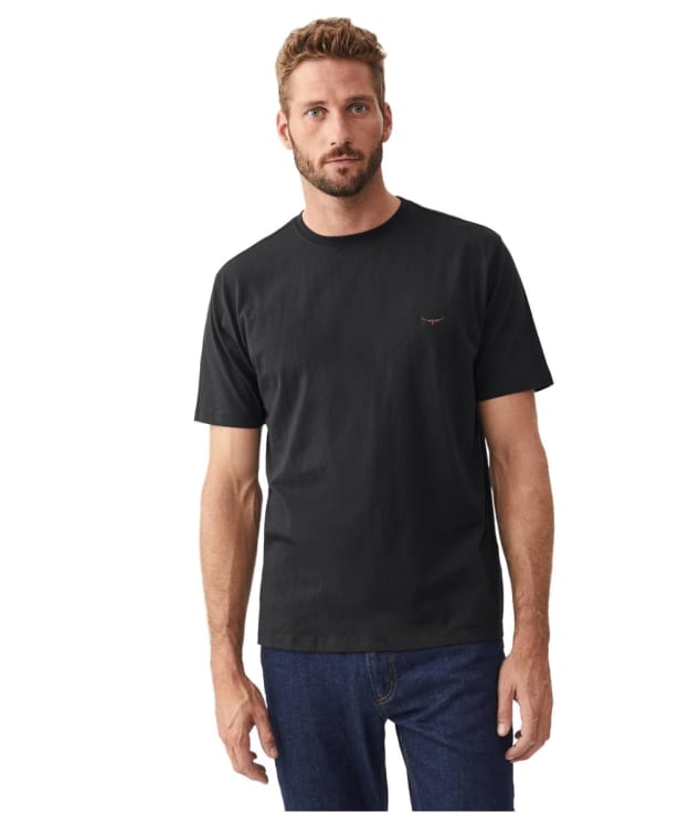 Men's R.M. Williams Parson Cotton Short Sleeved T-Shirt - Black / Chestnut