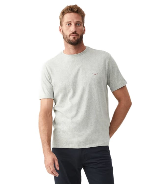 Men's R.M. Williams Parson Cotton Short Sleeved T-Shirt - Grey Marl / Chestnut