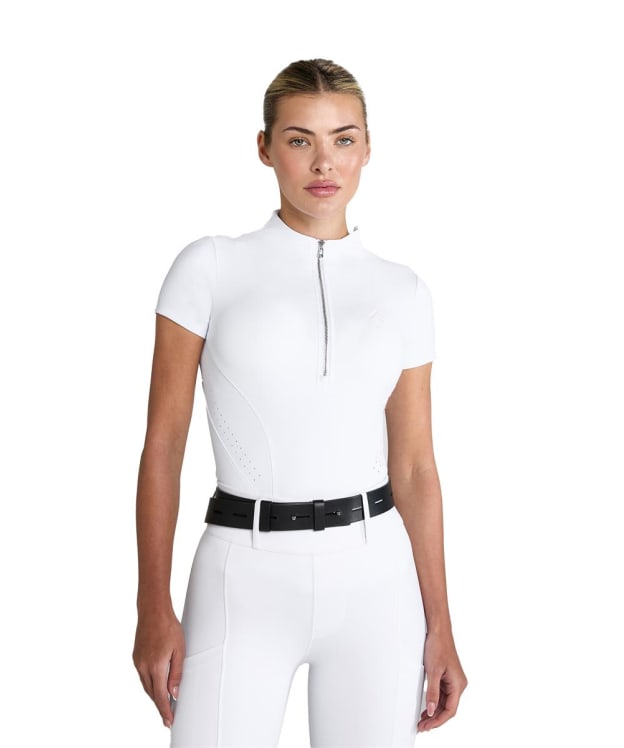 Women's Aztec Diamond Short Sleeve Base Layer - White