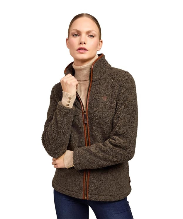 Women's Holland Cooper Country Fleece Jacket - Khaki Borg