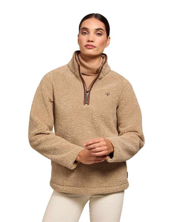 Women's Holland Cooper Country Fleece Quarter Zip - Natural Borg