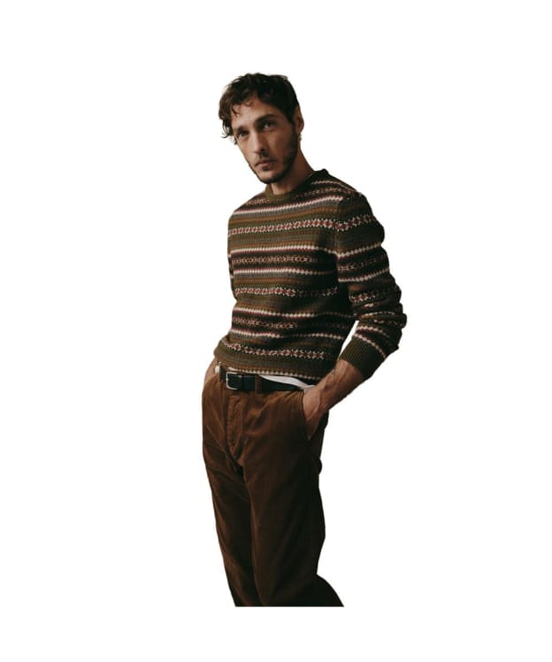 Men's GANT Fairisle Crew Neck Sweater - Country Green