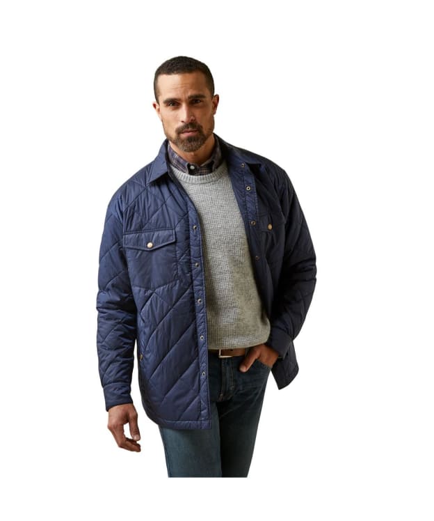 Men's Ariat Stinson Quilted Shirt Jacket - Navy