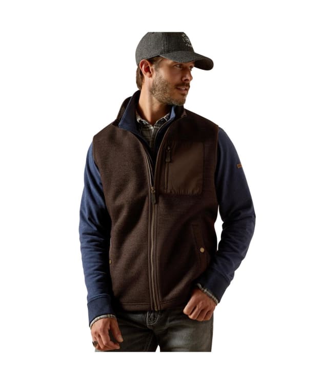 Men’s Ariat Millbrae Wool Vest Gilet - Coffee Bean