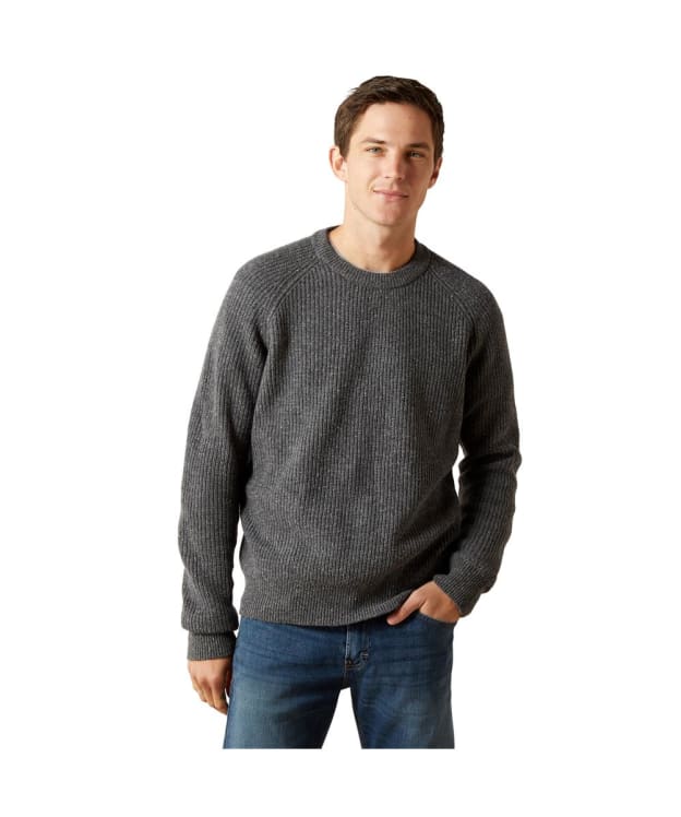 Men's Ariat Heddon Donegal Crew Neck Sweater - Charcoal