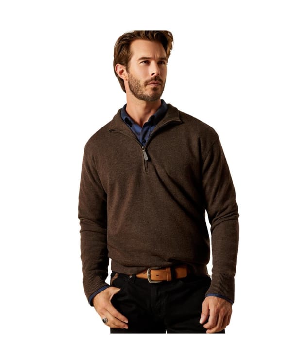 Men's Ariat Bolinas Windproof Sweater - Brown Heather