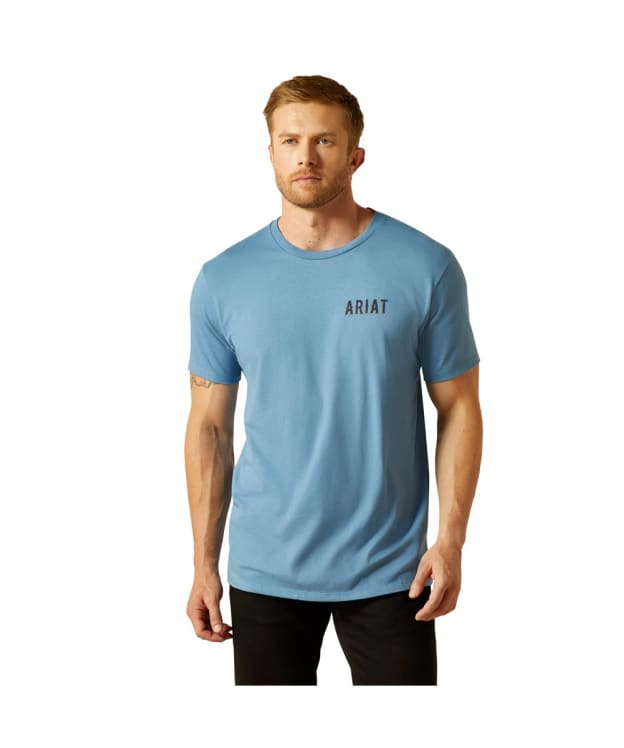 Men's Ariat Blazing Saddle T-Shirt - Coronet Blue