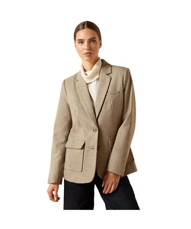 Women's Ariat Beckfoot Wool Blazer - Camel Houndstooth