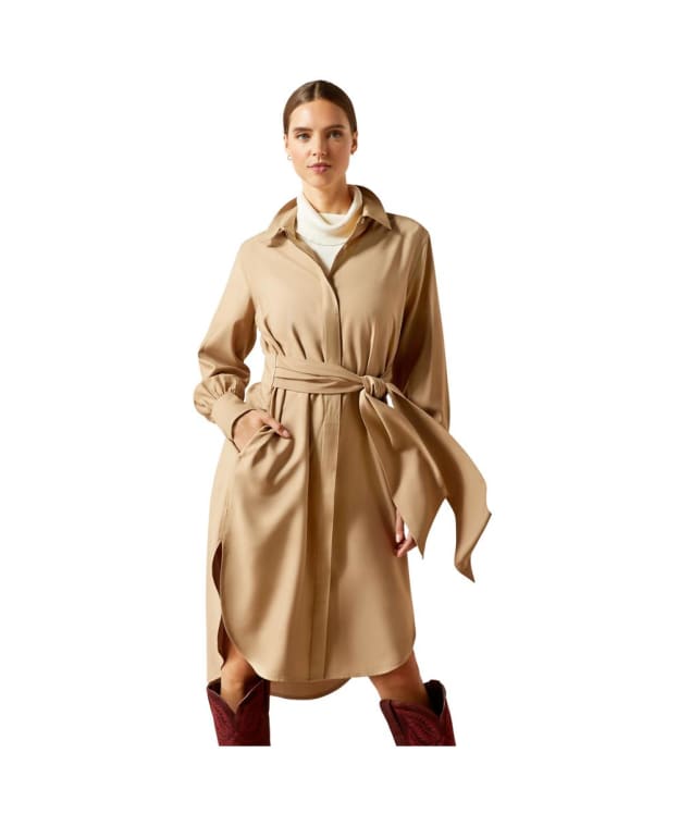 Women's Ariat Culham Twill Midi Dress - French Khaki