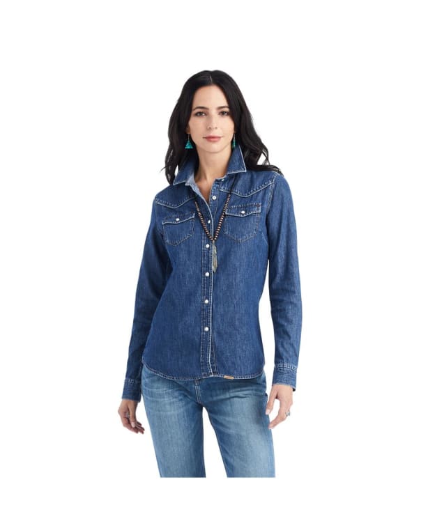 Women's Ariat Farriday Denim Shirt - Bluelight