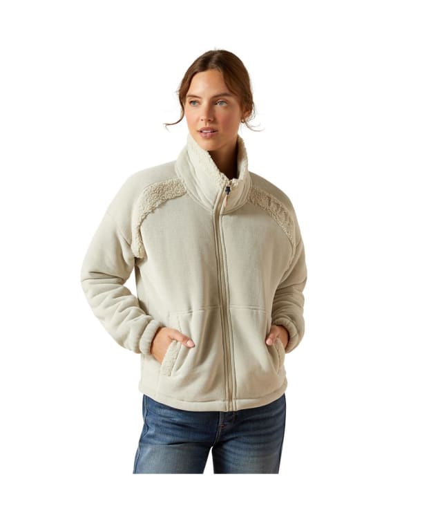 Women's Ariat Lafayette Full Zip Fleece Sweatshirt - Pelican
