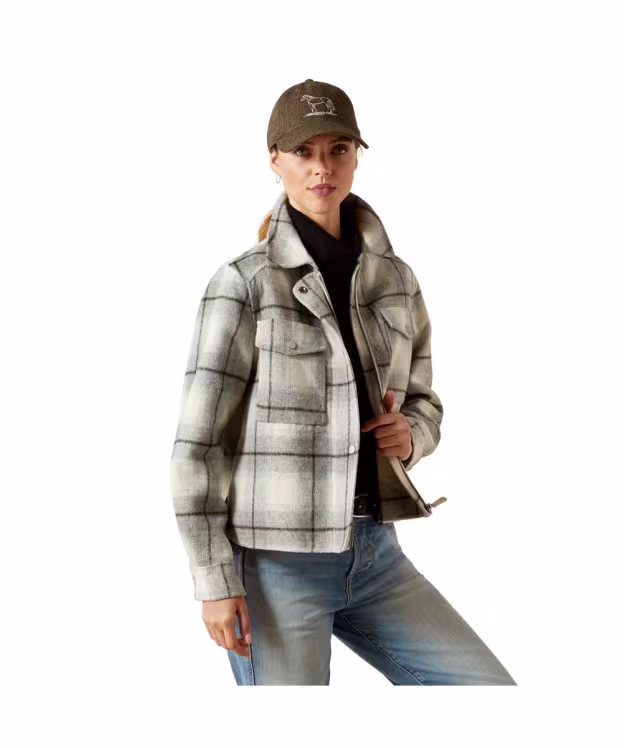Women's Ariat Warrington Wool Jacket - Grey Plaid