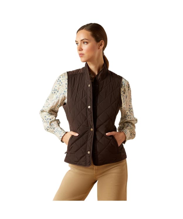 Women's Ariat Woodside Quilted Vest - Coffee Bean