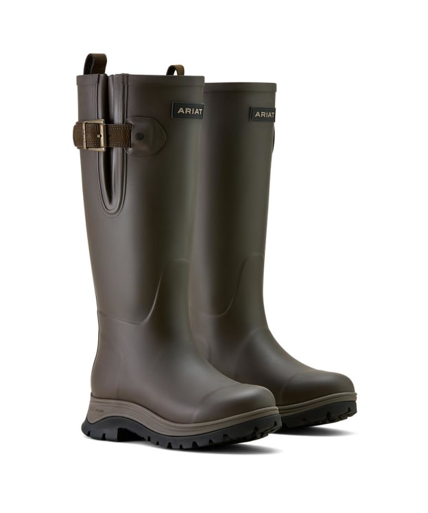 Women's Ariat Woodstock Rubber Wellington Boots - Bracken Brown