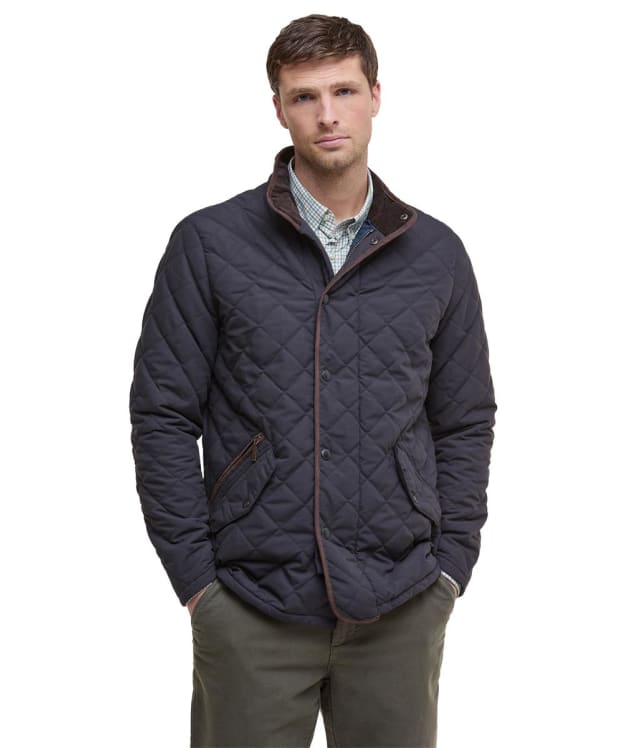 Men's Barbour Waterproof Shoveler Quilted Jacket - Navy