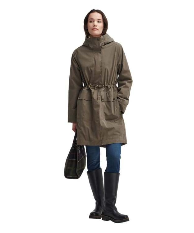 Women's Barbour Bowlees Waterproof Jacket - Winter Moss / Classic Tartan