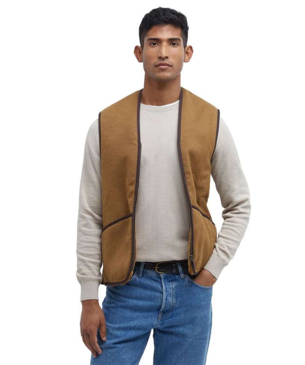 Men's Barbour Warm Pile Waistcoat / Zip-In Liner - Brown