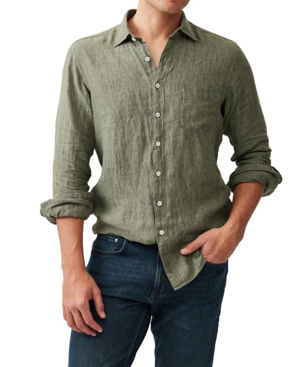 Men's Rodd & Gunn Coromandel Linen Sports Fit Shirt - Kelp