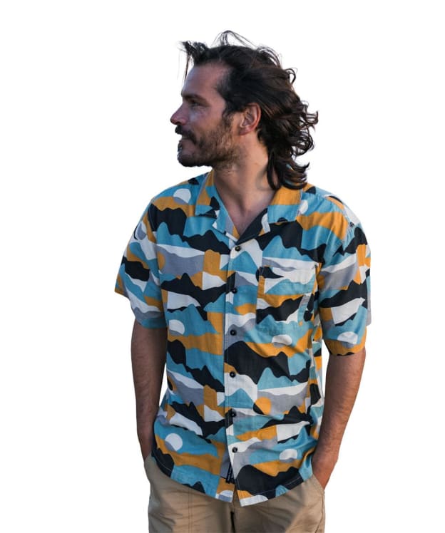 Men's Passenger Clothing Cove Organic Textured Shirt - Vista Patchwork Arctic