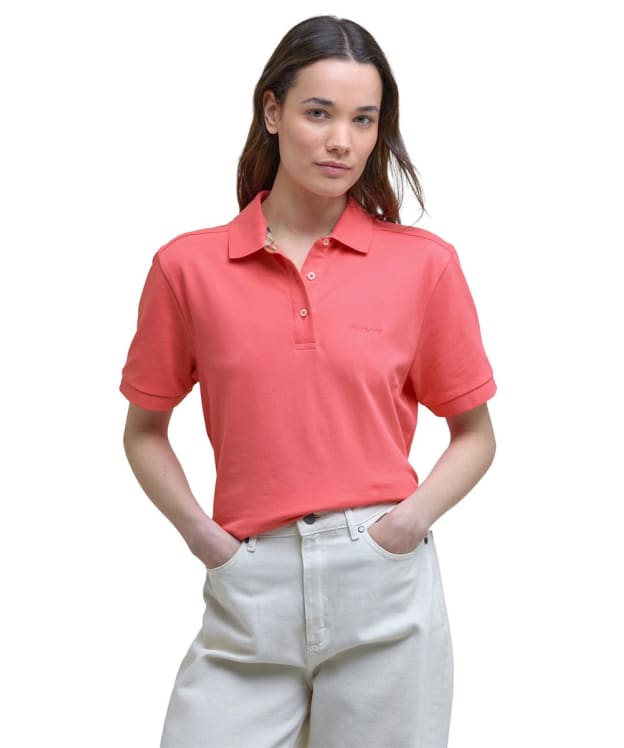 Women's Barbour Bowford Polo Top - Pink Punch