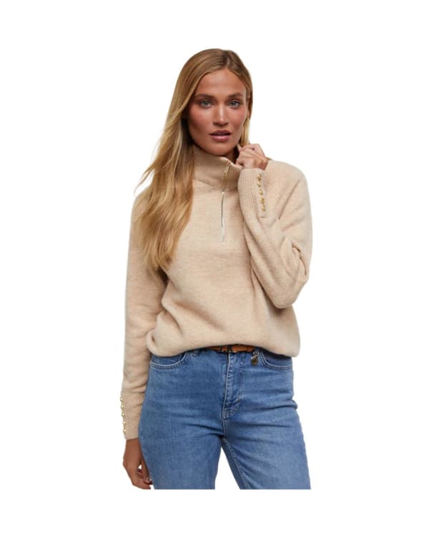 Women's Holland Cooper Tori Half Zip Knit - Light Camel