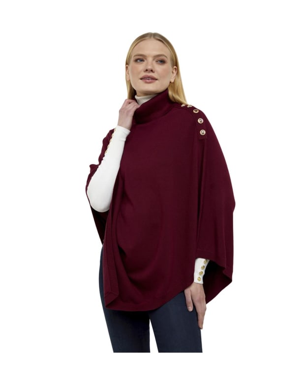 Women's Holland Cooper Roll Neck Knitted Cape - Wine