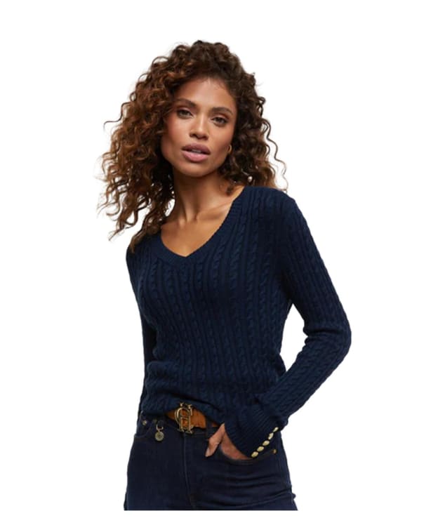 Women's Holland Cooper Seattle V Neck Knit - Ink Navy