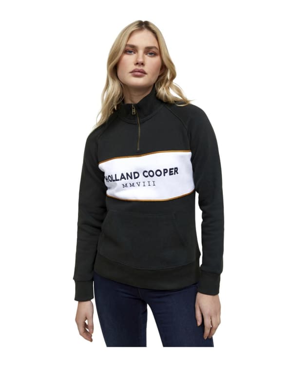 Women's Holland Cooper Sporting Heritage Zip Henley Sweatshirt - Racing Green