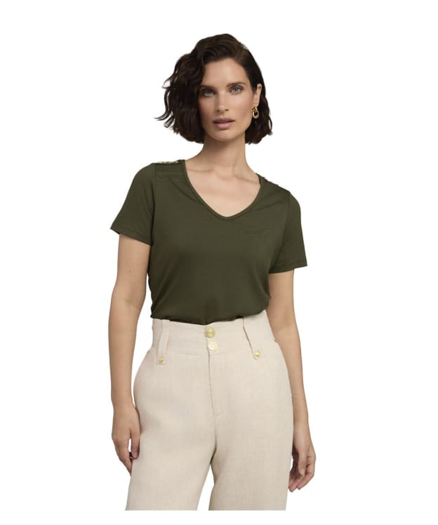 Women’s Holland Cooper V-Neck Relaxed T-Shirt - Khaki