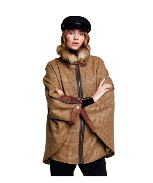 Women’s Holland Cooper Chiltern Tweed Cape - Tawny