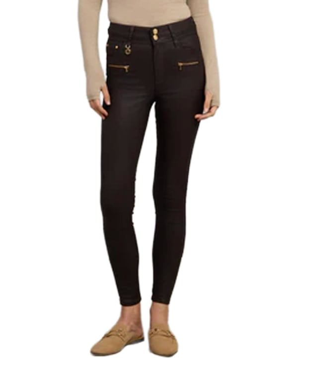 Women’s Holland Cooper Coated High Waist Skinny Jodhpur Jeans - Chocolate