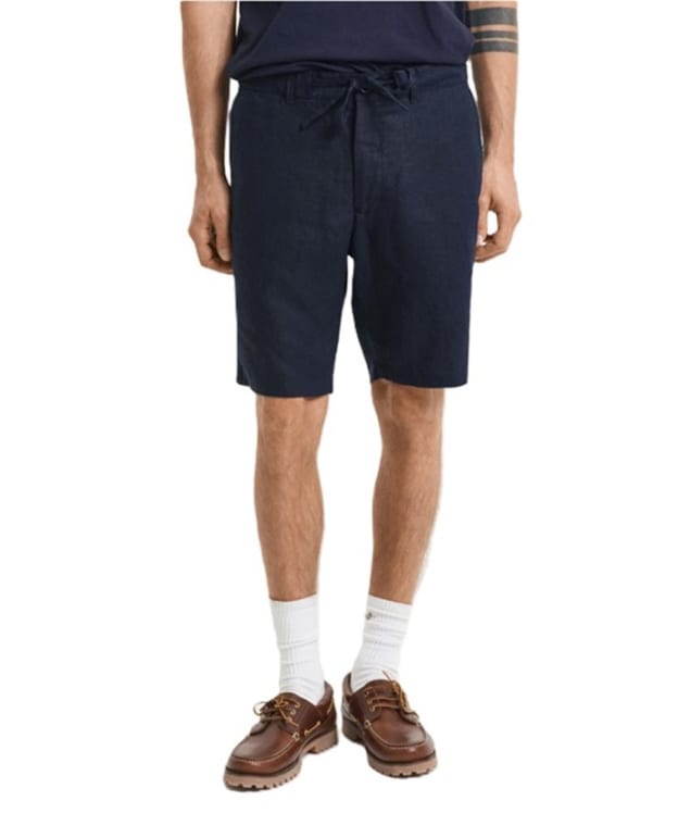 Men's GANT Relaxed Linen Drawstring Shorts - Evening Blue