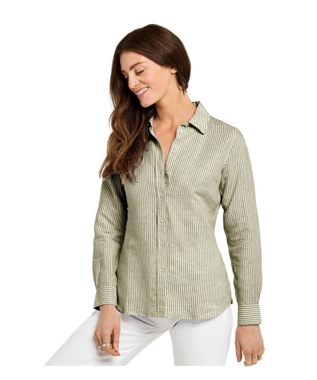Women's Dubarry Butterfly Long Sleeve Linen Cotton Shirt - Khaki