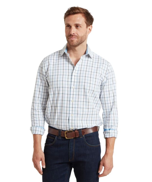 Men's Schoffel Brancaster Long Sleeve Shirt - Mountain Blue Check