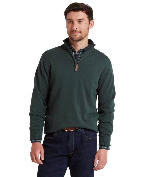 Men's Schöffel Calton Cotton Cashmere 1/4 Zip Jumper - Botanical Green