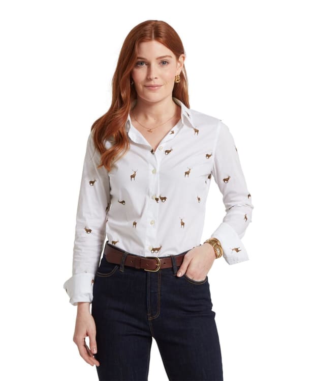 Women's Schoffel Norfolk Long Sleeve Shirt - Stag Print